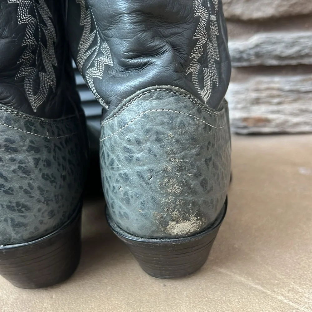 Justin Menās Western Cowboy Boots {Grey Bullhide} 9.5D - Picture 5 of 12